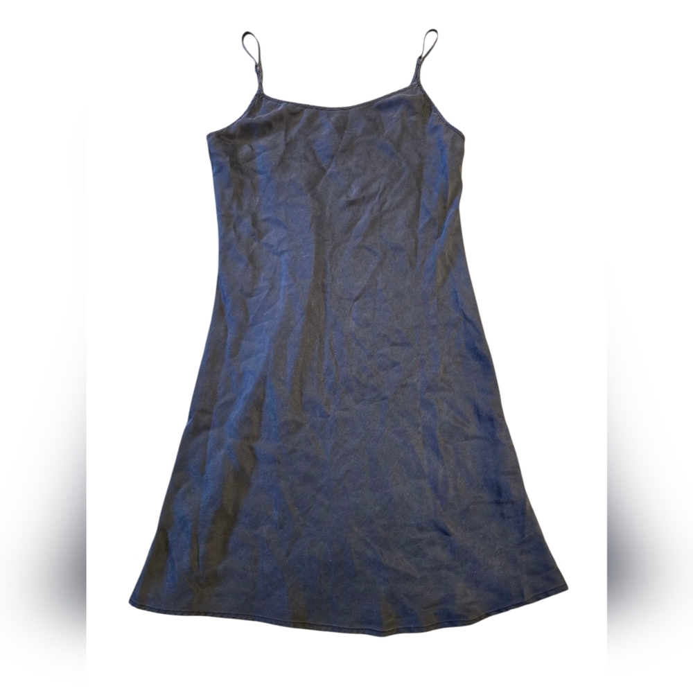 Blue Sleeveless Spaghetti Strap Mini Slip Dress